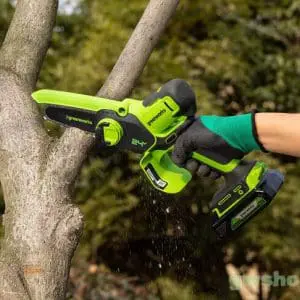 24V enoročna verižna žaga z 2Ah baterijo in polninikom G24MCS10K2