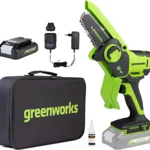 24V enoročna verižna žaga z 2Ah baterijo in polninikom G24MCS10K2