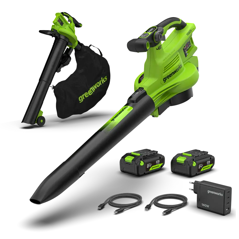 POWERALL 48V (24V x 2) puhalnik/sesalnik listja 386 km/h Gen II - 2x 4Ah